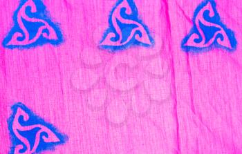 stencil picture on silk hand made batik