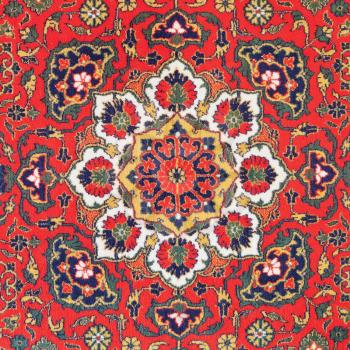 traditional ornament of Central Asian vintage carpet on middle of the 20th century