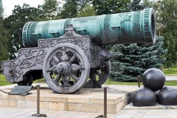 largest Tsar Cannon in Moscow Kremlin, Russia