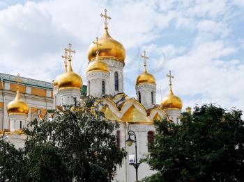 Cathedral of the Annunciation in Moscow Kremlin in summer day