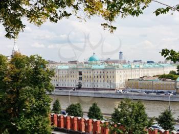 view of Moskva River from Moscow Kremlin in summer day