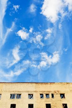 blue sky above furbished home in summer day