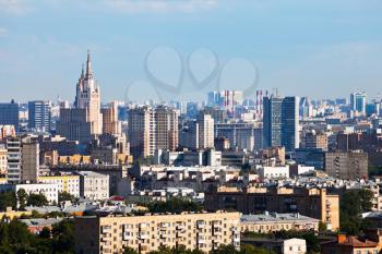Moscow center cityscape in summer day