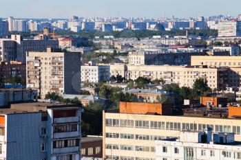 modern residential area in Moscow city in summer afternoon