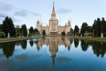 panorama of Moscow State University Alley in morning