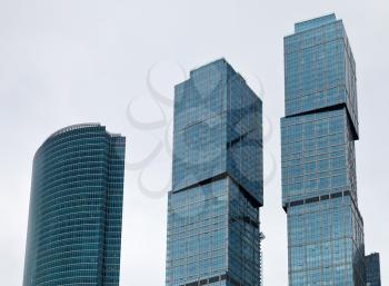 glass towers of office center in Moscow city