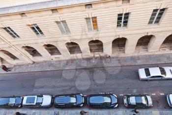 close parking cars on street in Paris