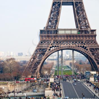Champ de Mars, Pont d Iena and Eiffel Tower in Paris
