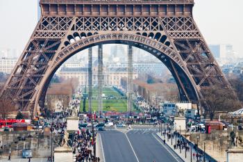 view of Champ de Mars, Pont d Iena and Eiffel Tower in Paris