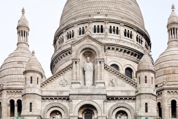 facade of Basilica Sacre Coeur in Paris, France