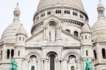 facade of Basilica Sacre Coeur in Paris, France