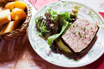 french meat pate on plate in restaurant