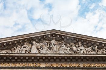 decoration of pediment of Pantheon, Paris