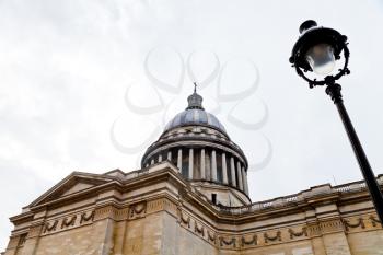 Pantheon building and urban lantern in Paris