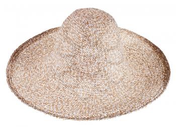 country straw wide brim hat isolated on white background