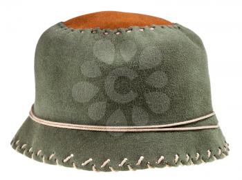 felt green soft cloche hat isolated on white background