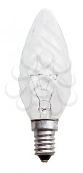 candle incandescent light bulb isolated on white background