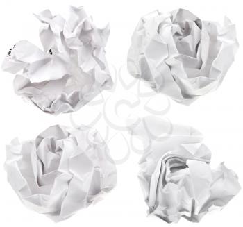 ball of paper isolated on white background