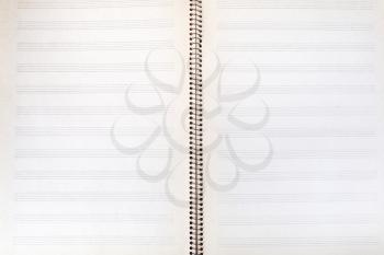double-page spread of old music book