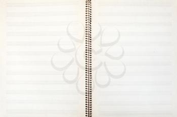 blank double-page spread of old music book