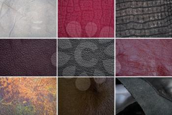 background from different leather textures