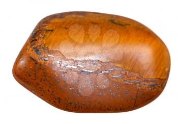 tiger eye mineral pebble isolated on white background