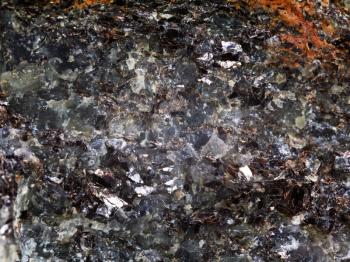 background from mineral with crystal and metallic inclusions