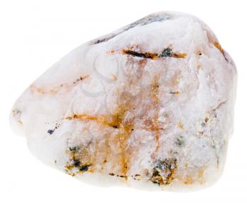 white marble cobble stone isolated on white background