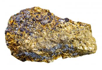 chalcopyrite mineral isolated on white background