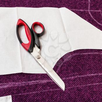 tailor shear on paper pattern cutting form for of woollen dress