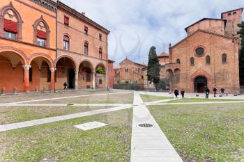 Santo Stefano square holds a complex of ancient temples Sette Chiese (Seven Churches) in Bologna, Italy