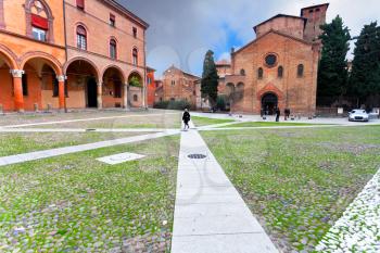 Santo Stefano square holds a complex of ancient temples Sette Chiese (Seven Churches) in Bologna, Italy