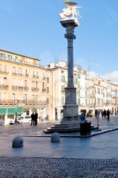 venetian winged Lion column on Piazza dei Signori in Padua