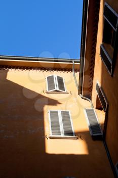 sunny morning in in old italian urban patio, Bologna, Italy