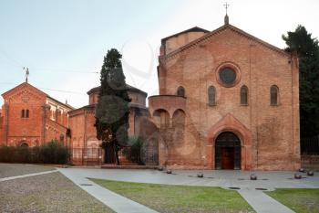front view of religious complex Santo Stefano Abbey in Bologna, Italy