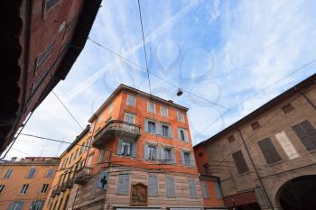 medieval houses of 15th-16th centuries in Modena, Italy