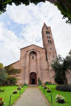 front view of antique basilica San Giovanni Evangelista in Ravenna, Italy