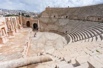 Large South Theatre - in antique town Jerash, Jordan