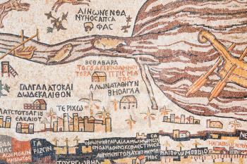 mosaic replica of antique Madaba map of Holy Land 
