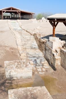 baptism site in old historical Jordan riverbed, Jordan