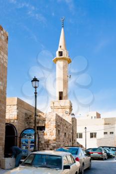 minaret in jordanian town Kerak, Jordan