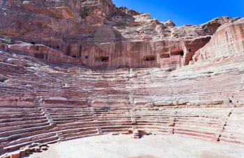 Ancient Nabatean Theater in Petra, Jordan