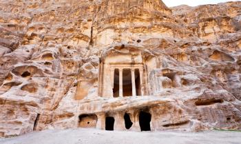 antique Nabatean Temple in Little Petra, Jordan