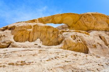 Bridge sand rock in Wadi Rum desert, Jordan