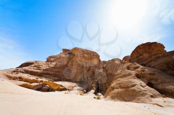 rocks in Wadi Rum desert, Jordan
