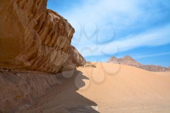 sandstone rocks in Wadi Rum desert, Jordan