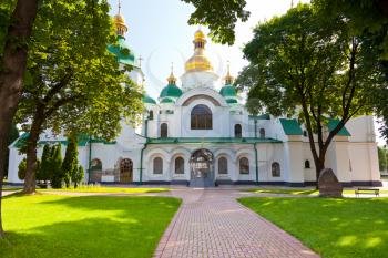 front view on Saint Sophia Cathedral in Kiev, Ukraina in summer day