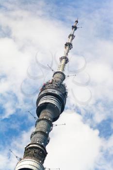 Ostankino television and radio tower in Moscow, Russia