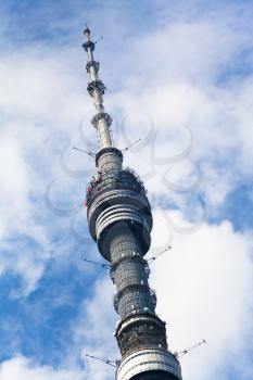 MOSCOW, RUSSIA - SEPTEMBER,22: Ostankino television tower in Moscow. It is currently the tallest freestanding structure in Europe and sixth tallest in the world in Moscow, Russia on September 22, 2012