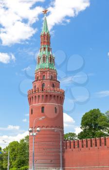 wall and Vodovzvodnaya Tower of Moscow Kremlin